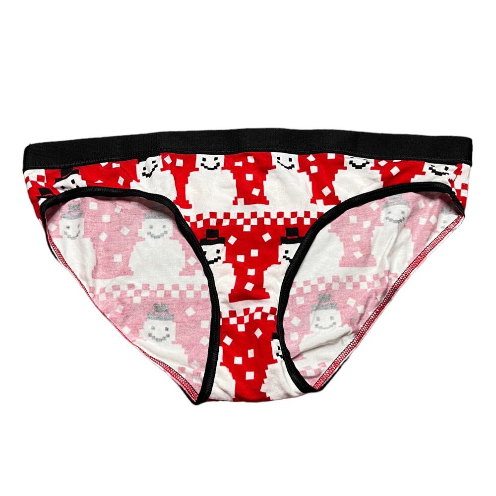 MeUndies Snowman Winter Holiday Print Bikini Panty Size XS